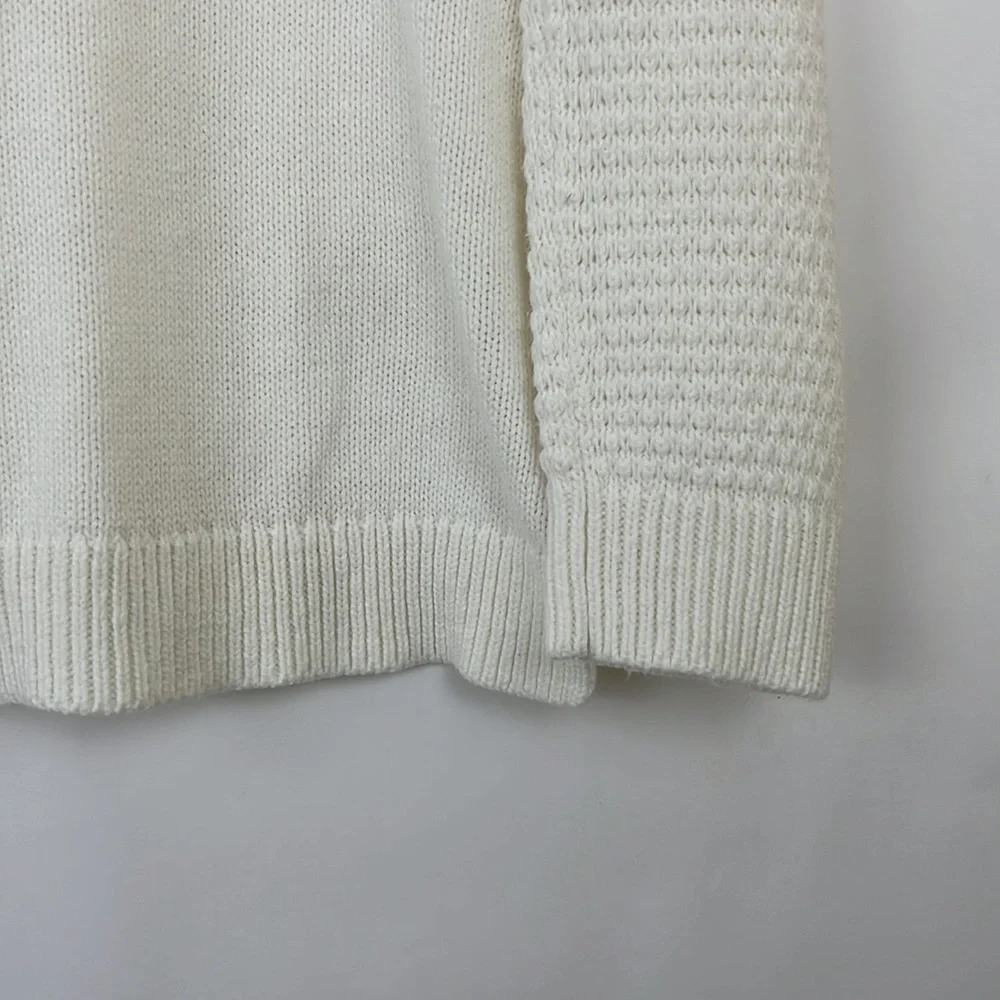 HIPPIE ROSE long sleeve women’s cable knit sweater ivory L - Picture 8 of 10